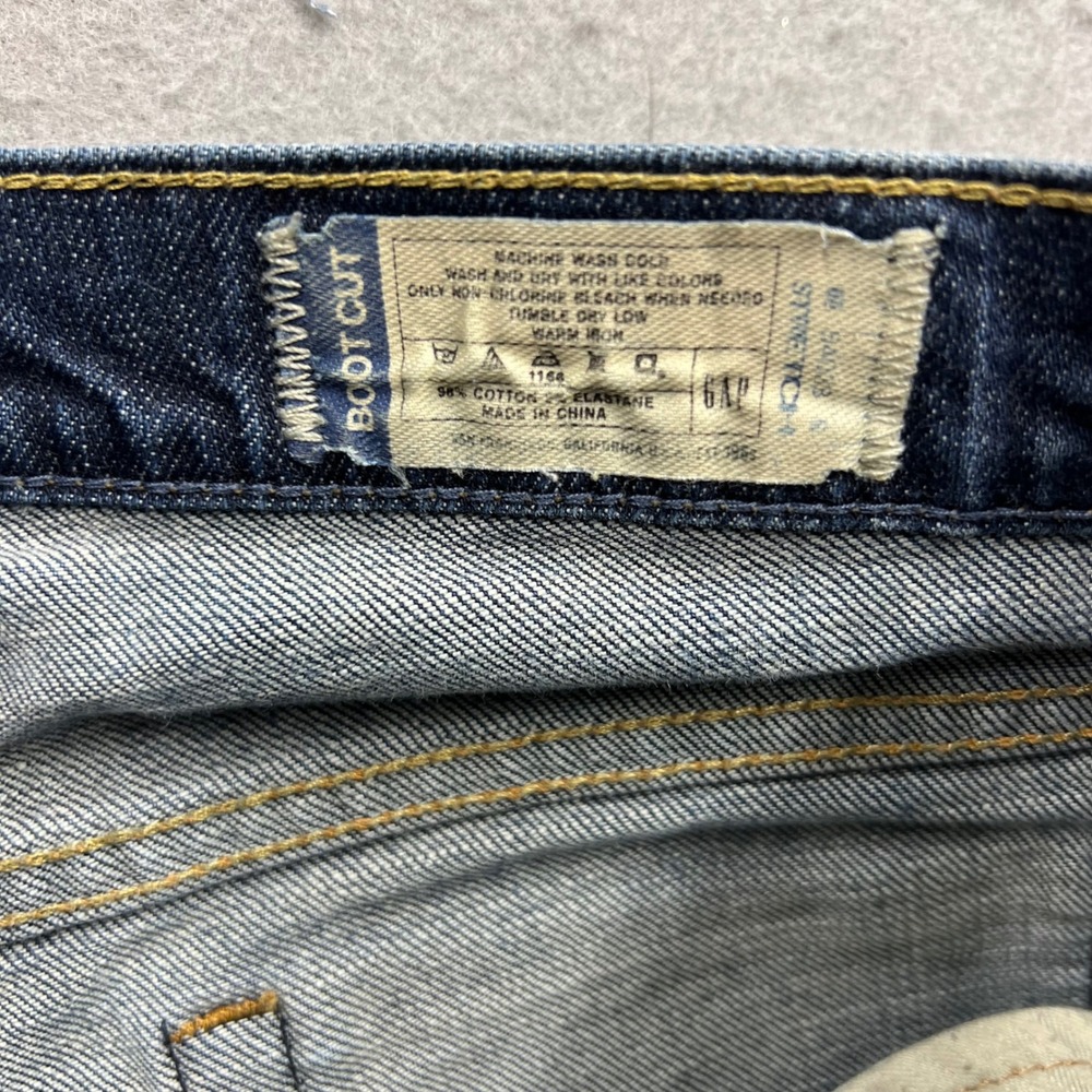 Vintage Gap 1969 Boot Cut Jeans Womens 2A Dark Wash Stretch Denim 2007 - Picture 5 of 10